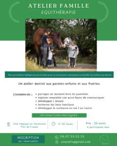 Atelier Famille avec le poney : une parenthèse ludique