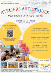 Ateliers de dessin 5 jours vacances de février du 16-28 fevrier