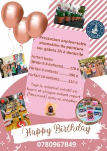 Anniversaire créatif de peinture sur galets à domicile (Marseille)