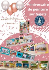 Anniversaire créatif de peinture sur galets à domicile (Marseille)