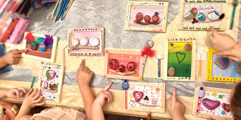 Anniversaire créatif de peinture sur galets à domicile (Marseille)