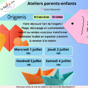 Atelier Parent-enfant Découverte Origami